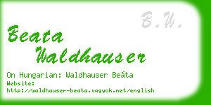 beata waldhauser business card